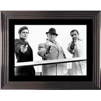 Affiche encadrée Noir et Blanc: Le Clan des Siciliens - Delon Gabin Ventura - 50x70 cm (Cadre Tucson)